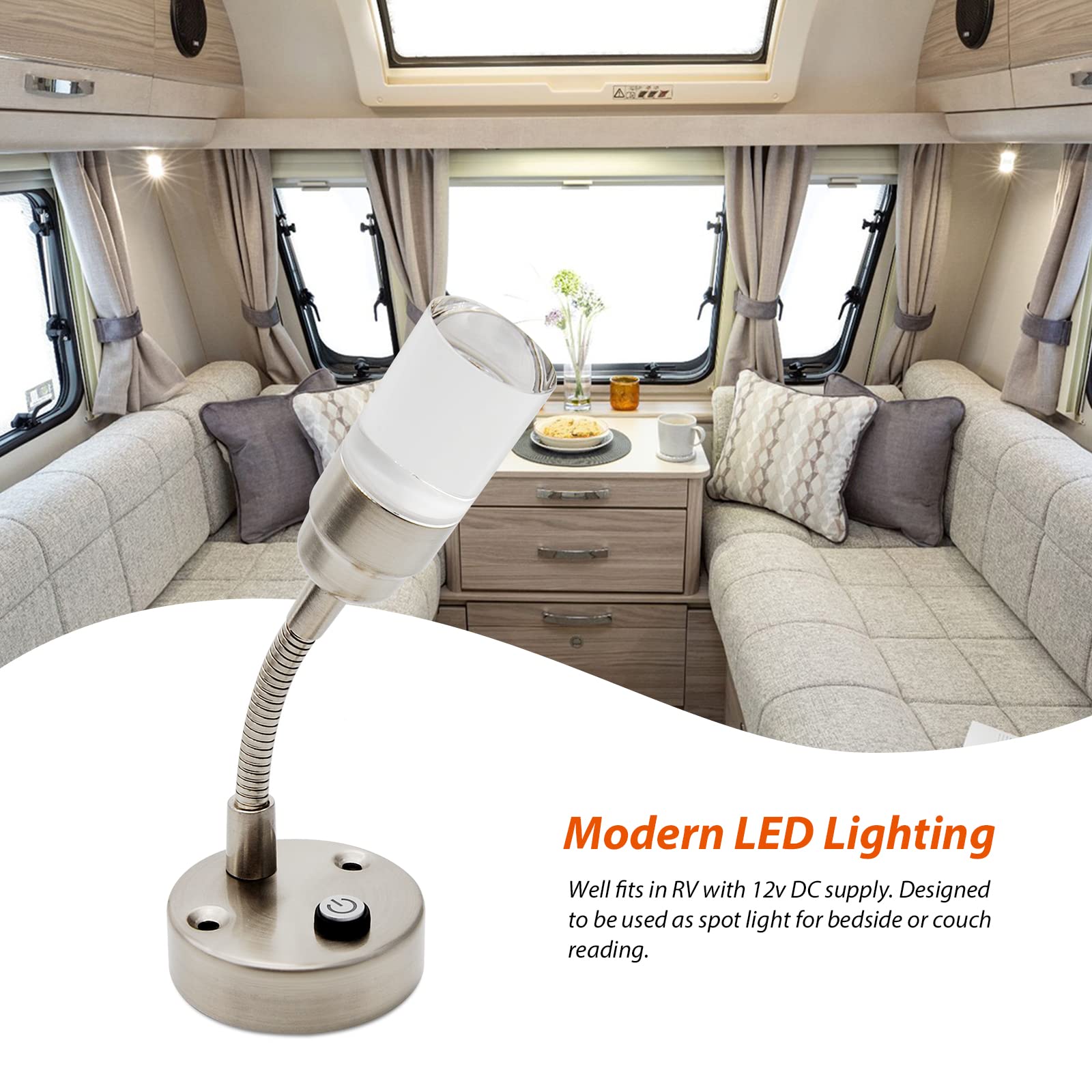 Amazon.com: Dream lighting 12V LED Reading Light Nickel Brushed